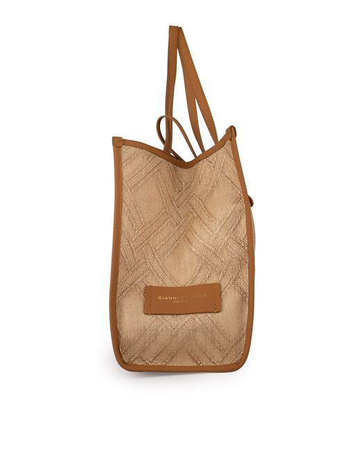 Borsa Shopping Marcella Capri in rafia e cotone GIANNI CHIARINI | BS 6850 CAPRINATURALE